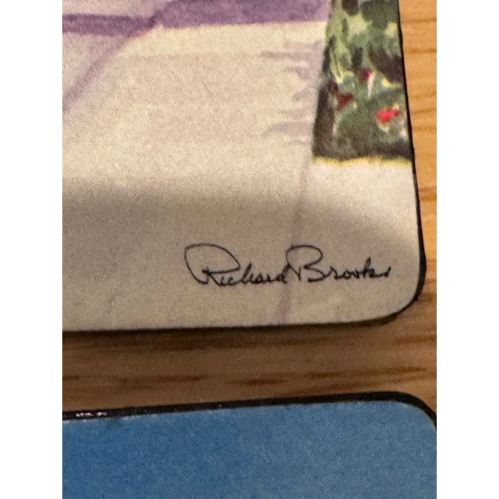 Vintage Richard Brooks Bermuda Scenic Coasters Set of 6 Lighthouse Golf